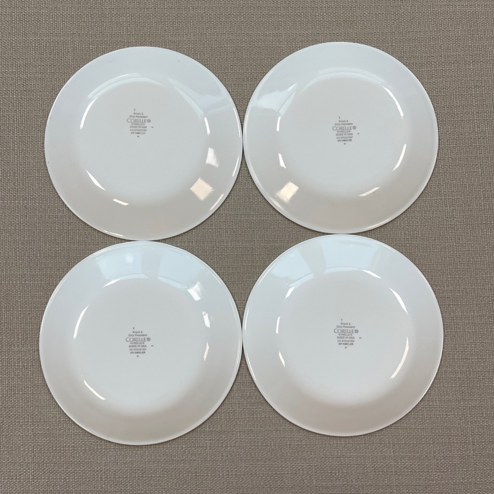 4 Corelle Bread Plates 6.75" South Beach White, Green, & Blue Vitrelle Glass - Picture 2 of 4